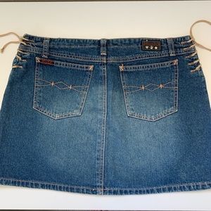 Mudd lace up sides jean skirt